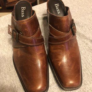 Bass Brown Leather block heel  Shoes ; Size 8M